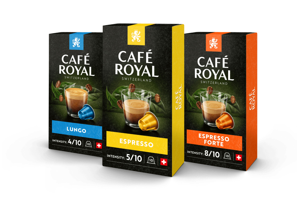 Achat Café Royal · Capsules de café en aluminium · cannelle - intensité  4/10 • Migros