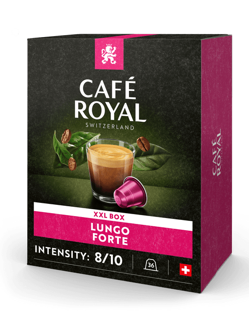 ▷ Café Royal Lungo Forte : un goût puissant et des arômes intenses de  torréfaction – 100% compatible avec Nespresso®*