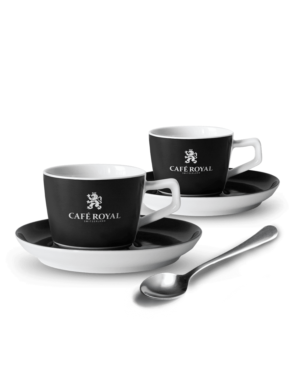 ▷ Tasse à cappuccino - 2 tasses en céramique de 250ml à l'aspect noir et  blanc - Commander 2 pièces en ligne - Café Royal